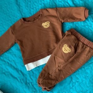 Unisex cute bear two piece set